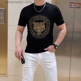 Men's T-Shirts men fashion high quality new men tshirt with Rhinestone Luxurious design 100% cotton man top tees T230602