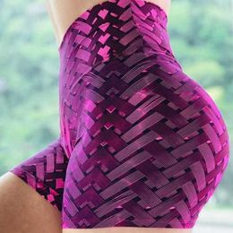 Women's Shorts Women Running Shorts High Waist Shorts Scrunch Butt Seamless Print Push Up Hip Gym Shorts Fitness Elastic Sports Leggings J230601