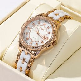 Women's Watches OLEVS 2023 Watch For Women Ceramics Strap Waterproof Luxury Wristwatch Fashion Elegant Ladies Bracelet Montre Femme 230601