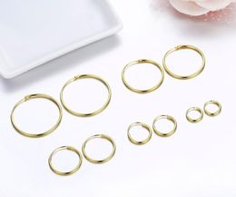 Hoop Earrings 7mm-30mm 925 Sterling Silver Yellow Gold Colour Loop Endess Small For Women Girls Children Kids Jewellery Aros Aretes