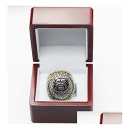 With Side Stones 2022 2023 Geor Bldogs National Team Champions Championship Ring Wooden Display Box Souvenir Ncaa Men Fan Gift Drop Dhd9L