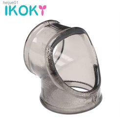 Massager cockrings Ikoky Sleeve Scrotal Binding Sex Toys for Men Male Delay Ejaculation Penis Cock Ring Chastity Cage Adult Product L230518