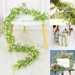 Decorative Flowers 175cm Artificial Baby Breath Flower Vines Gypsophila Garland String For Wedding Arch Outdoor Home Garden Decoration Plant