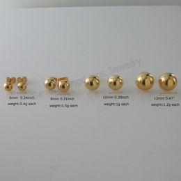 Foromance HALF BALL SHAPED 4 STYLES AVAILABLE YELLOW GOLD PLATED STUD PLAIN SURFACE EARRING