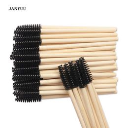 Brushes 200 Pcs Eyelash Mascara Wands Disposable Ecofriendly Bamboo Handle Makeup Brushes Eye Lash Extension Tool Kit