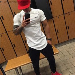 Men's T-Shirts New Brand Clothing Tight Cotton + Mesh T-shirt Mens Fitness T shirt Homme Gyms Tee Shirt Men Fitness Summer Bodybuilding Tshirt T230602