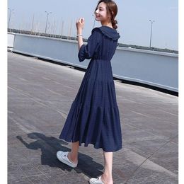 Casual Dresses 2023 Puff Sleeve Summer Light Dress Aesthetic Tunics Vintage Korean Women's Chiffon Loose