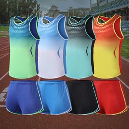 Men's Tracksuits Marathon running training suit Sleeveless Tracksuit men and women jersey Racing Vest shorts quick-drying breathable sportswear J230601