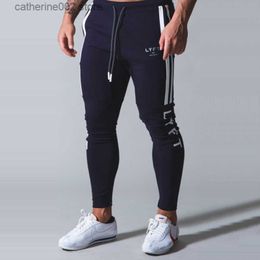 Men's Pants Spring and Autumn New Jogging Pants Men's Sports Gym Fitness Pants Men's Cotton White Clip Strip Printing Fashion Casual Tights T230602