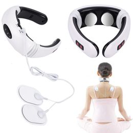 Massaging Neck Pillowws Pain Cervical Vertebra Ccellulite Treatment Massager Electric Acupuncture Pad Magnetic Therapy massage 230602
