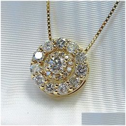 Pendant Necklaces Simple Fashion Embellished With White Cubic Zirconia Diamond Stone Necklace For Women Gold Colour Chain Jewellery Gif Dhhrq