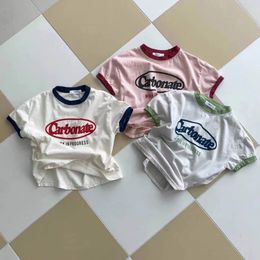 Tshirts Fashion Letter Print Baby Short Sleeve T Shirts Infant Casual Tops Children Loose Tee Toddler Boy Girl Summer Shirt 230601