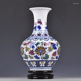 Vases Special Offer Of Jingdezhen Ceramics Vase Ornaments Home Furnishing Pastel Blue And White Modern Living Room Decoration Crafts