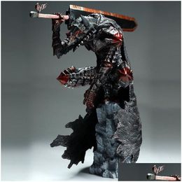 Action Toy Figures Berserk Guts L Figure Black Battle Armor War Damage Swordsman Figurine Pvc Model Doll Collection Kids Gifts Dro Dhbcr