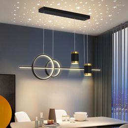 Pendant Lamps Modern Dining Room Led Lights Black Gold For Kitchen Island Cables Adjustable Hanging Lamp 110V 220V