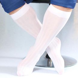 Men's Socks Men Business Suit Mid-Length Tube Breathable Gentleman Sexy Formal Stockings Silky Transparent Dress Sock UltraThin Exotic