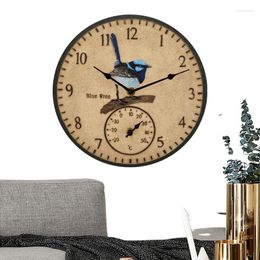 Wall Clocks Outdoor Temperature Clock Decorative Resin With 12-Inch Battery Operated Home Metal Pointer