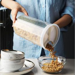 Storage Bottles 3/4Grids Rotating Plastic Kitchen Food Container Cereal Box Airtight Case Flour Grain Storag