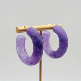 Hoop Earrings UJBOX Really Pretty Multicolor Green Purple Yellow Red Resin Acrylic Circle Chunky For Women