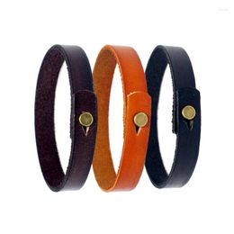 Charm Bracelets Vintage Design Genuine Leather Wrap Cord For Hand Wrist Wristband Men Woman Punk Bangle Couple Jewellery Gift