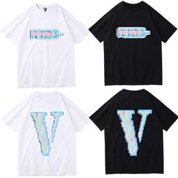 Vlone tshirt mens Fashion Mens t shirt serpente bianco famoso designer t-shirt grande v hip hop di alta qualità uomo donna manica corta s-xlmens uomo Unique Embroidery Design Style