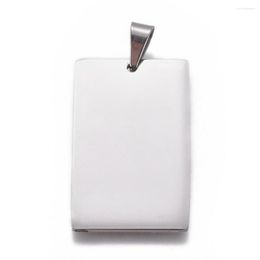 Pendant Necklaces 10pcs 304 Stainless Steel Pendants Rectangle Stamping Blank Tag For Creative Necklace Jewellery DIY Making 40x25x2mm