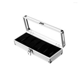 Watch Boxes 6/12 Grid Safe Box Jewelry Watches Aluminium Alloy Display Storage Case Transparent Stand For A Gift