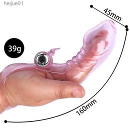 Sex toy massagers Linwo Finger Sleeve Vibrator g Spot Massage Clit Stimulate Female Masturbator Toys for Women Shop Adult Products L230518