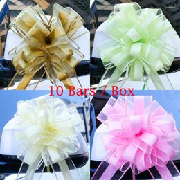 Decorative Flowers 10 Bars Ribbon Bows Assorted Colours Easy Pull Flower Party Decorations A