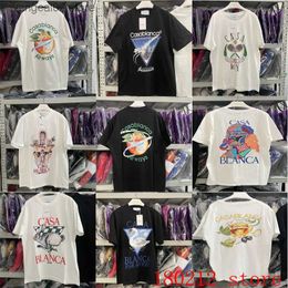 Men's T-Shirts Multi Pattern Print Real Photo Casablanca T-shirt Men Women Streetwear High Quality Tennis Club T Shirt Oversize Top Tee T230602