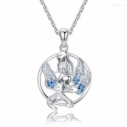 Chains 925 Sterling Silver Beautiful Mermaid Pendant Chain Zircon Seaweed Necklace For Women Fashion Jewellery Gifts Free Ship