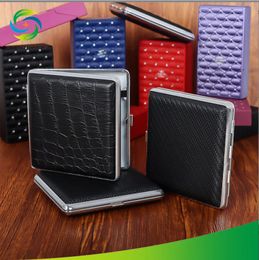 Smoking Pipes European and American new product cowhide material flip cigarette box