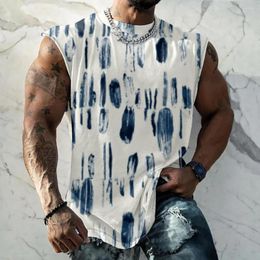 Men's Tank Tops Top Waterfall Flow Printed Colours Sleeveless Bodybuilding Hipster Tee Gym Fitness Streetwear Sports Casual Men Clothing