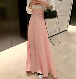 Dresses Slim Wrap Hip Elegant Pink Satin Fishtail Skirt Women Long Mujer Faldas Empire Korean Style Black White Mermaid Ol Silk