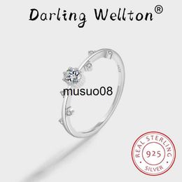 Band Rings Classic Irregular Leaf Round Crystal Full Diamond Couple Ring For Women Original Sterling Silver Engagement Bridal Gift Jewellery J230602