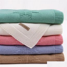 Blankets Swaddling Stuff For Borns Baby Blanket Knitted Cotton Summer Infantil Wrap Swaddle Stroller Clothes Cobertor Monthly Kids Dhxk0