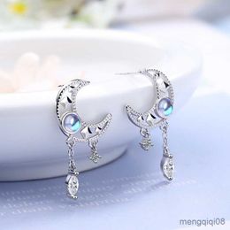 Stud Fashion Hollow Zircon Tassel Dangle Earrings Elegant Women Shiny Drop Earring Party Birthday Jewelry Gift