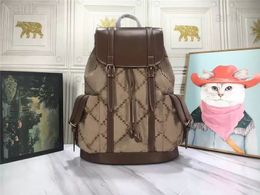 2023 Tasarımcı Lüks Drawstring Buck Backpackd Tuval Koyu Kahverengi 678829 Genç Kızlar İçin Küçük Sırt Çantası Okul Çantaları Boyut: 34*42*16cm Sırt Çantaları