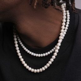 Pendant Necklaces 4/6/8/10mm Beads Trendy Imitation Pearls Necklace for Men Handmade Classic Pearls Necklace Choker for Men Women Jewelry Gift J230601