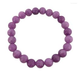 Strand King Purple Stone Bead Bracelet Stretchy 8MM Size Healing Crystal Quartz For Young Lady