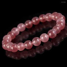 Strand 6/8mm Natural Stone Bracelet Strawberry Quartzs Crystal Beads For Men Women Jewelry Gift Healing Energy