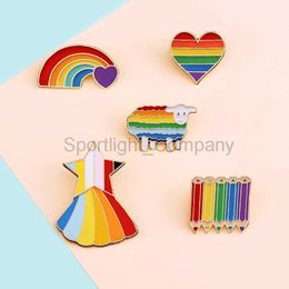 Rainbow Pin Gay Pride Brooch Cartoon Sheep Heart Enamel Lapel Pins Clothes Brooches Unisex Jewelry Gift Rainbow pencil Pin Badge