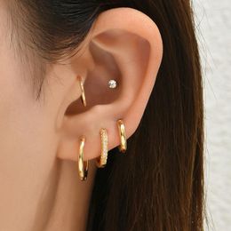 Hoop Earrings 6 Pcs/Set Fashion Copper Stackable Cartilage Clip For Women Men Trendy Set Creative Jewellery Accessories