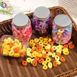 100Pcs/set 2.5cm Girl Hair Rubber Band Headband Candy Colour Nylon Hair Ring Stretch Ponytail Head Rope Towel Ring Kids Hair Accessories