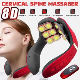 Massaging Neck Pillowws Electric Massage Instrument 12 Heads 15 Gears Models Heating High Frequency Vibration Machine For Shoulder 230602