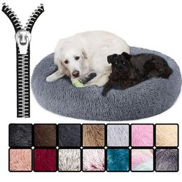 Pens Washable 40100cm Cat Dog Bed Plush Pet Kennel Round Cat Bed Sleeping Beds Lounger House for Medium Large Dogs