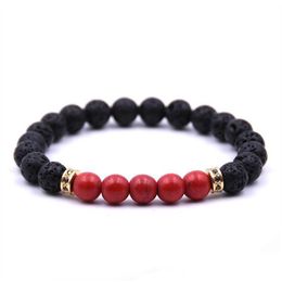 Beaded Natural Lava Stone Bracelets Reiki Chakra Healing Nce Beads For Men Women Gift Charm Yoga Jewelry Drop Delivery Dhjwi