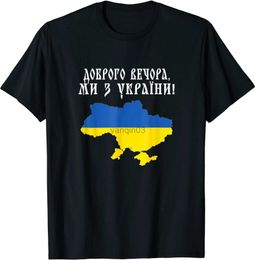 Men's T-Shirts Good Evening Guten Abend Wir Sind Aus Ukraine T-Shirt Men's 100% Cotton Casual T-shirts Loose Top Size S-3XL J230602