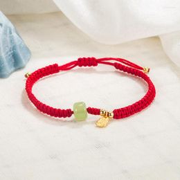 Link Bracelets 2023 Hetian Jade Fortune Brand For Women Charm Red Rope Braided Hand Decoration Bracelet Party Jewellery Gift