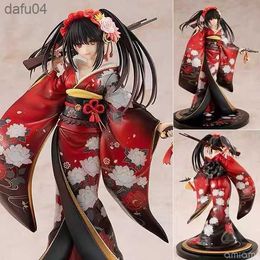 2022 sexy girl 23cm Date A Live Anime Tokisaki Kurumi Action Figure Kimono Lingerie Pistol Figurine Model Doll Gift Shouakuma L230522